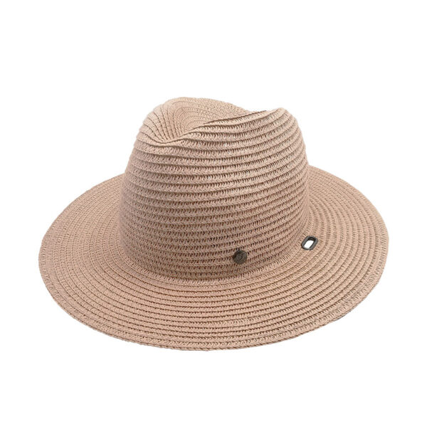 Chapeau Paille Papier Rose Femme Fedora Ete