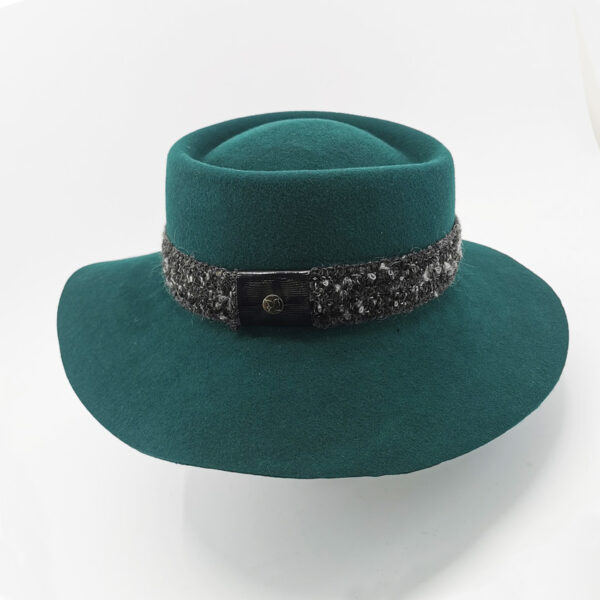 Chapeau Capeline vert en Feutre
