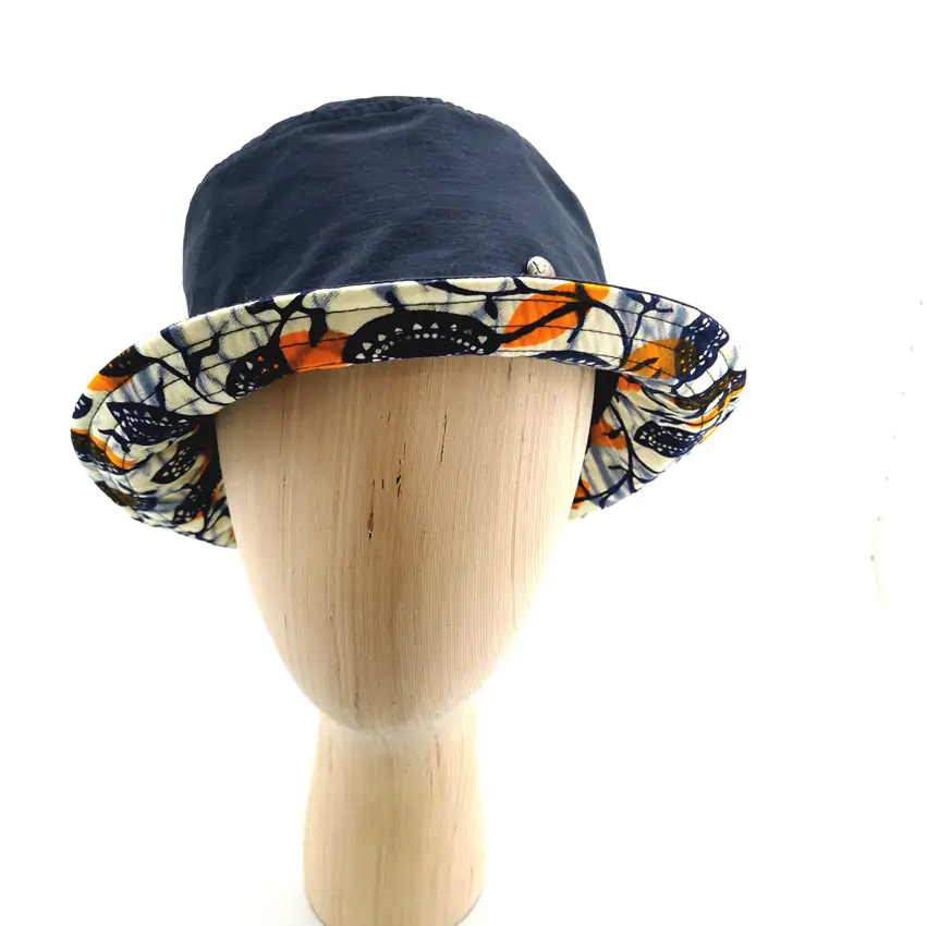 chapeau bob homme bleu marine fabriqué Nantes