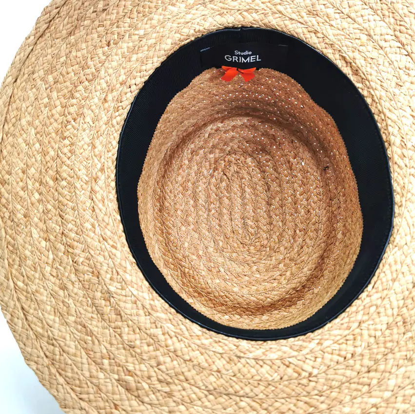 chapeau canotier en paille de raphia style rétro pour homme