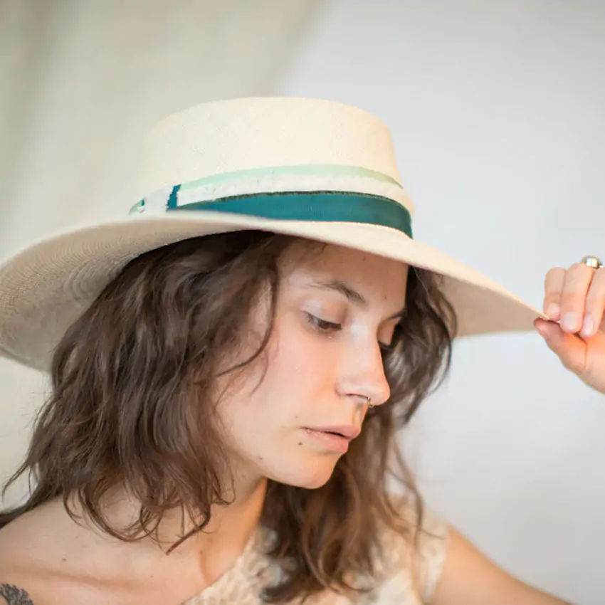 Capeline Paille Panama Chapeau large bord