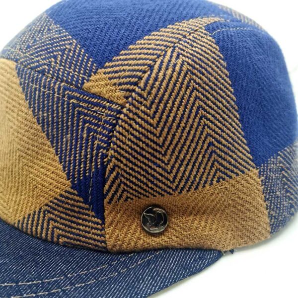 casquette 5 panel carreaux camel made in clisson