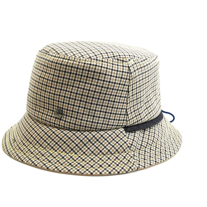 chapeau bob homme carreaux en coton