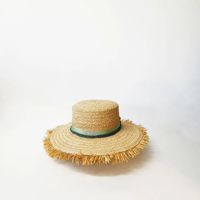 canotier femme Paille Frange