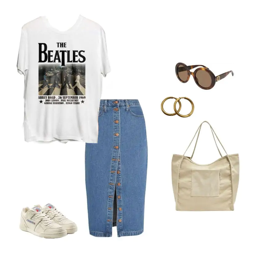 Look Jupe Casquette dad Femme
