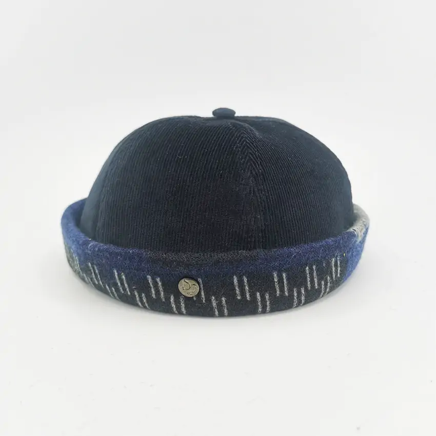 bonnet docker bleu velours studio grimel