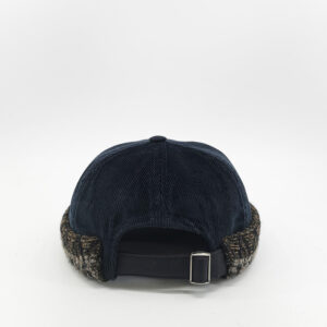 Bonnet Docker Velours Cotele Marine Made In France