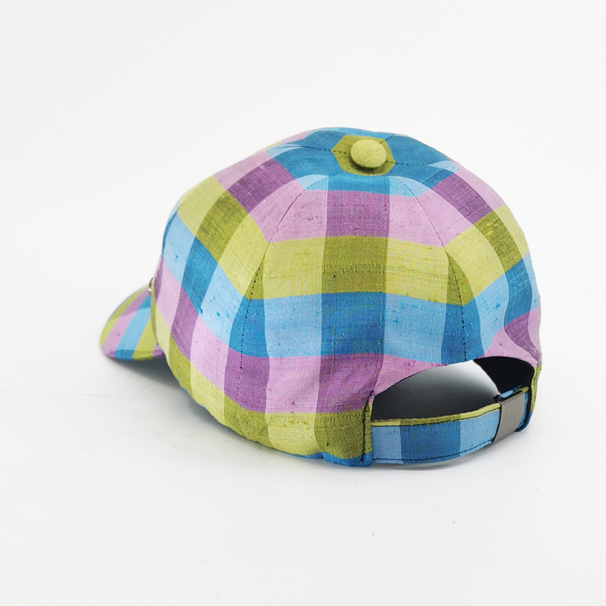 Casquette Upcycling Soie Carreau
