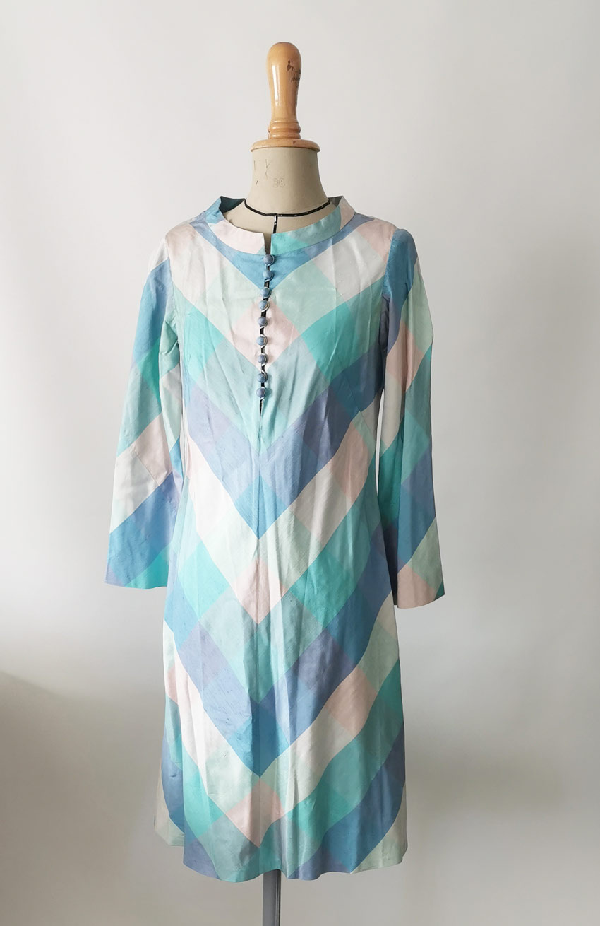 Robe En Soie Carreaux