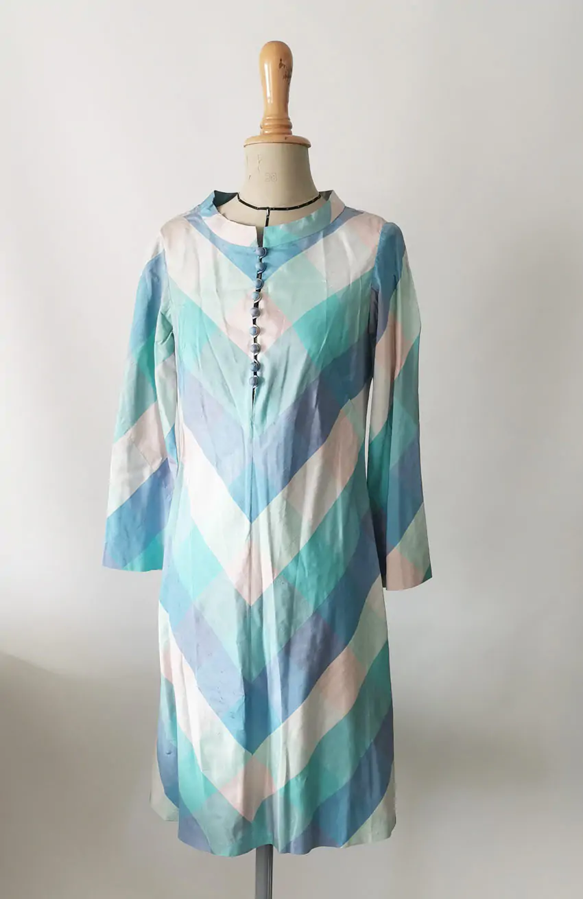 Robe En Soie Carreaux