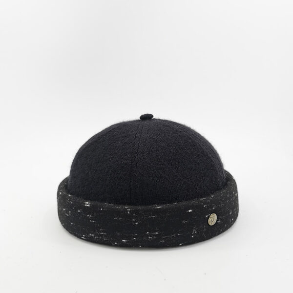 Bonnet Docker Laine Noir Made In France