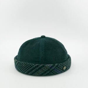 Bonnet Docker Velours Cotele Vert Made In France