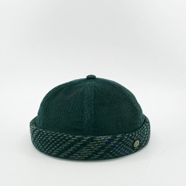 Bonnet Docker Velours Cotele Vert Made In France