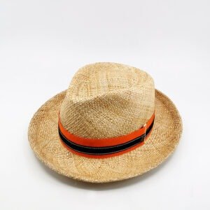 chapeau paille orange pour homme studio grimel