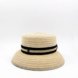 chapeau en cloche sisal noir et blanc