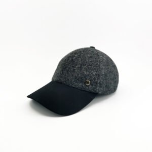 Casquette grise 6 panel laine luxe paris