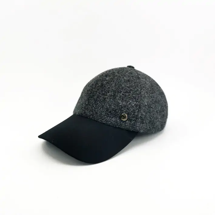 Casquette grise casquette dad 6 panel laine luxe paris