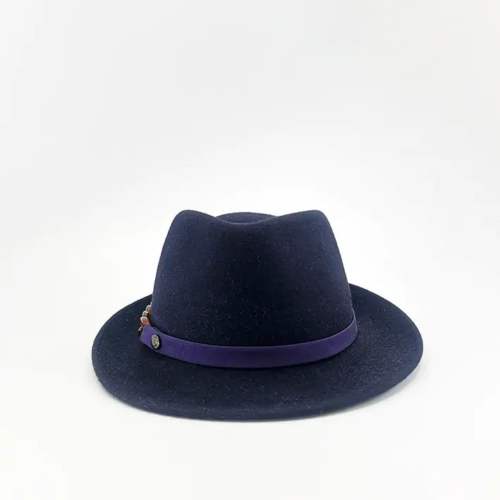 chapeau trilby marine feutre lapin