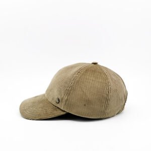 casquette velours beige 6 panel