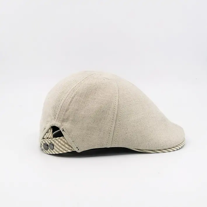 Casquette plate été en lin beige – VIC