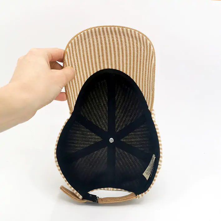 Casquette rayure camel  – DAVY