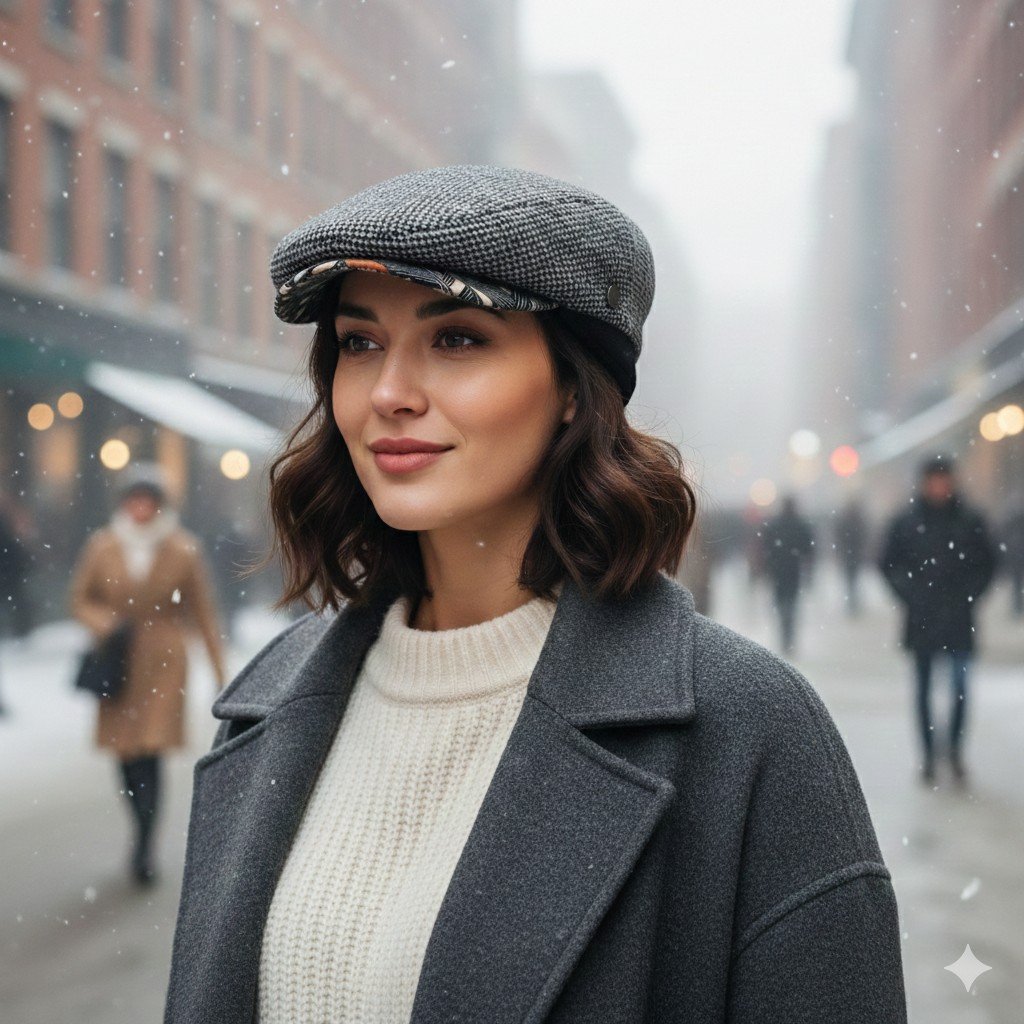 Casquette Plate En Laine Protèger tête Froid