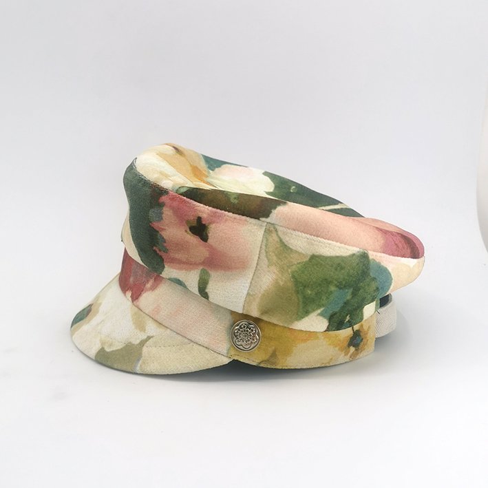 Casquette Femme Velours Floral Made In France