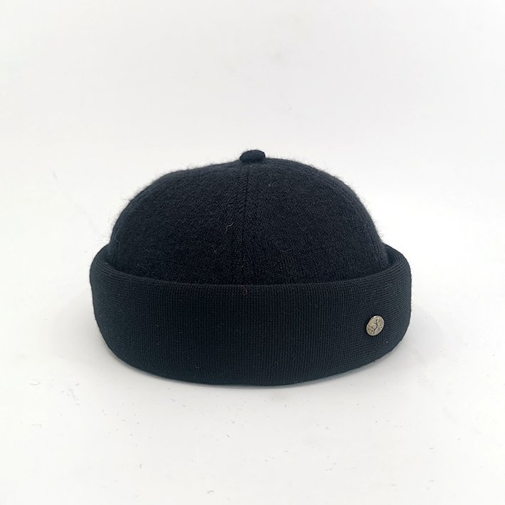 Bonnet Docker Laine Noir Made In France